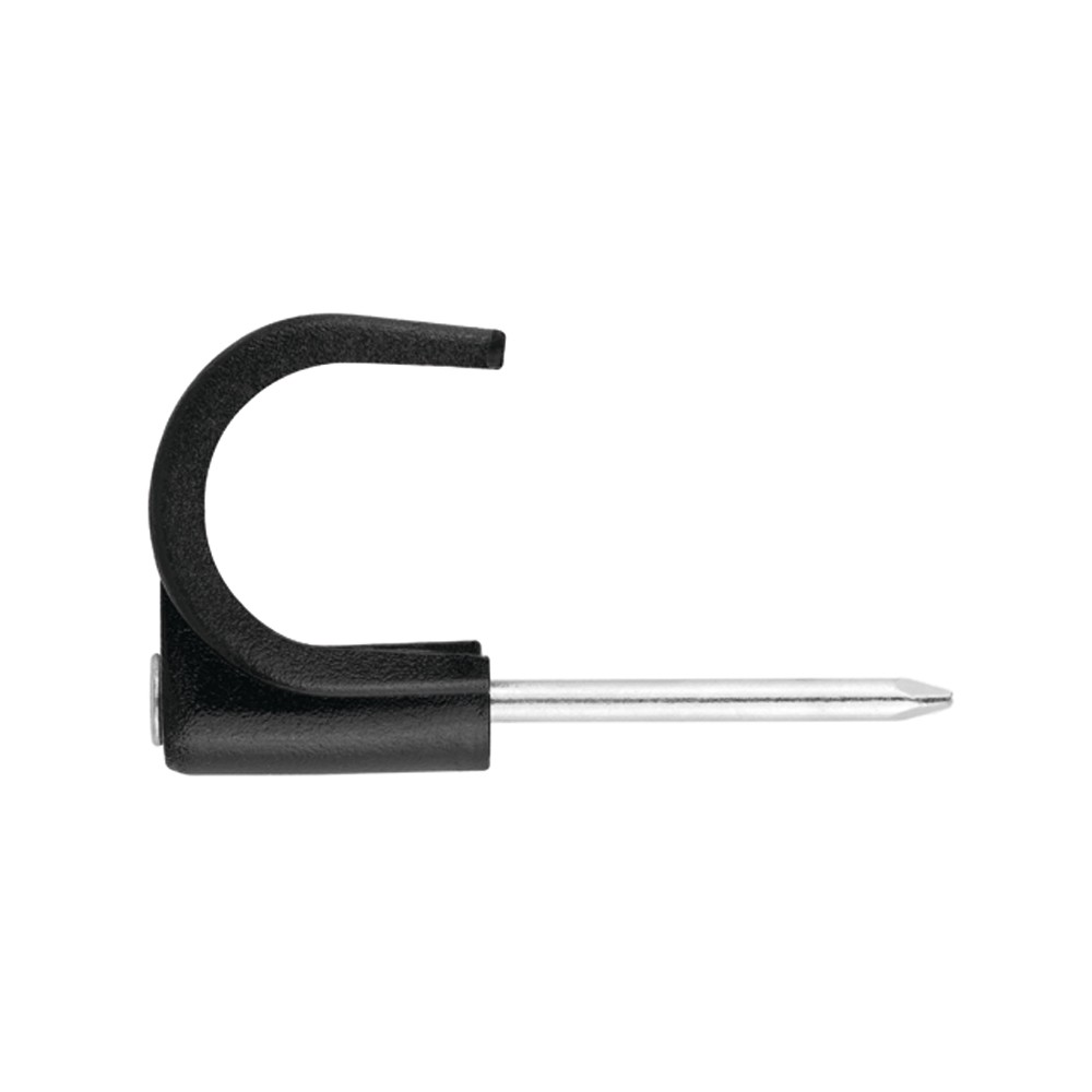 GR-NY N [CP] Fijaciones para cables. Grapilla de nylon con clavo de acero zincado. Negra